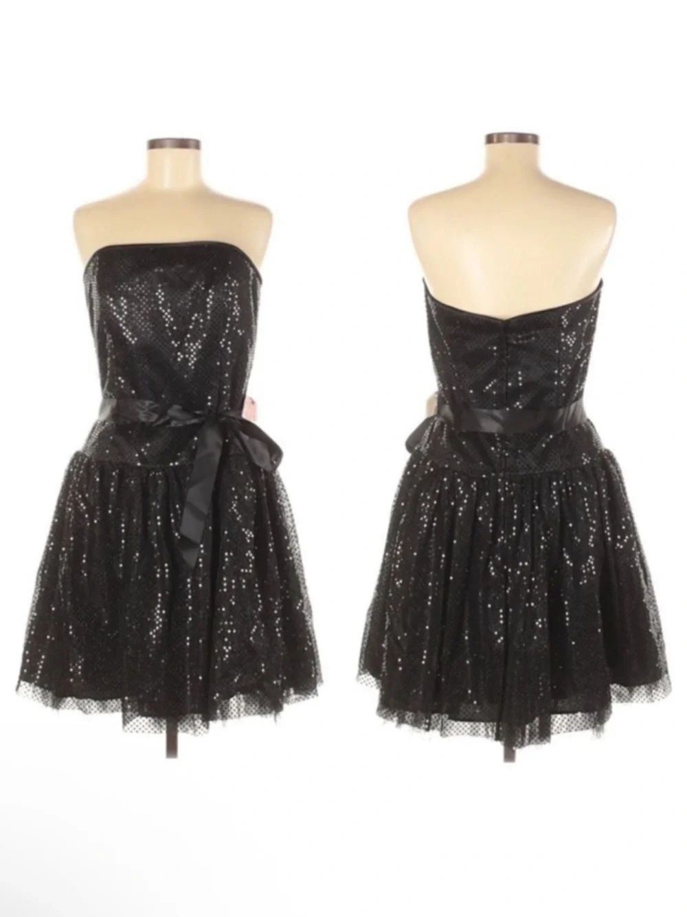 JESSICA MCCLINTOCK for GUNNE SAX Vintage Sequin 80's Strapless Party Dress M